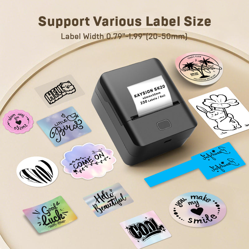 SK20 Mini Thermal Printer with 1 Roll of white Thermal Label (Australia Local Shippment）