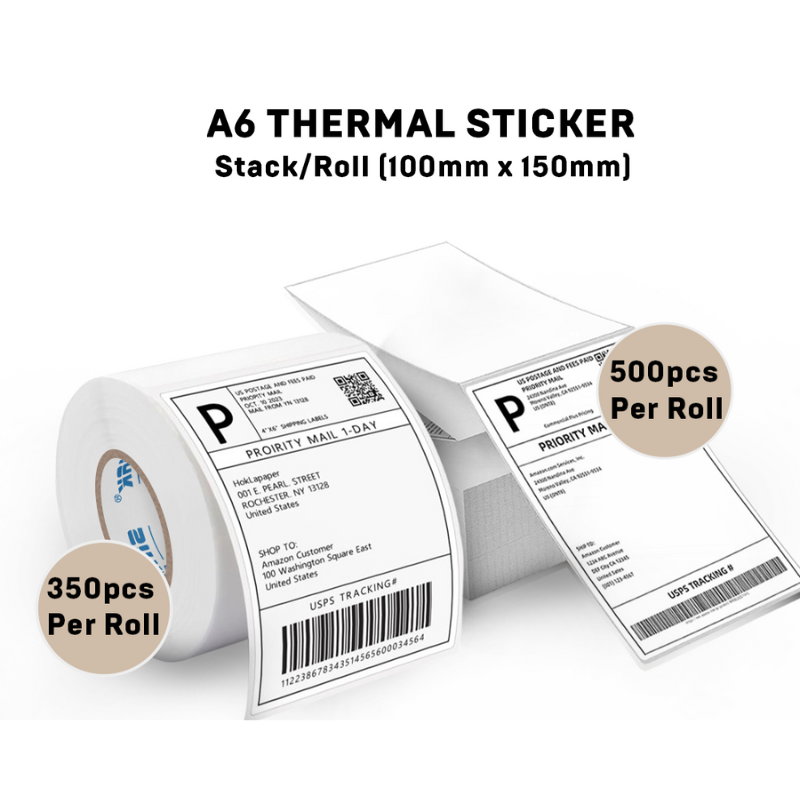 4x6" Thermal Label Stickers for Logistics Shipping