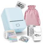 SK20 Mini Thermal Printer with 3 Rolls of Labels (1x White + 1x Holographic + 1x Transparent) and  Dust Bag（Malaysia Local Shippment）