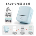 SK20 Mini Thermal Printer with 3 Rolls of Labels (1x White + 1x Holographic + 1x Transparent)(US Local Shippment)