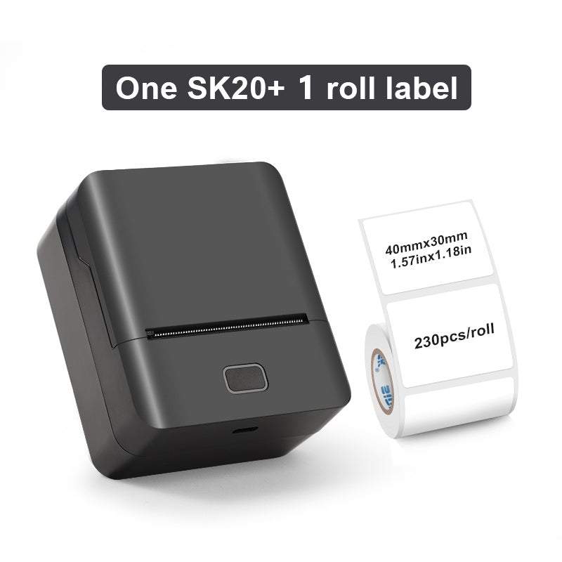 SK20 Portable Thermal Printer with 1 Roll of White Label（NZ Local Shippment）