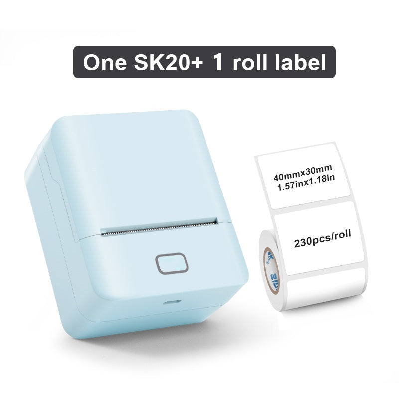 SK20 Portable Thermal Printer with 1 Roll of White Label（NZ Local Shippment）