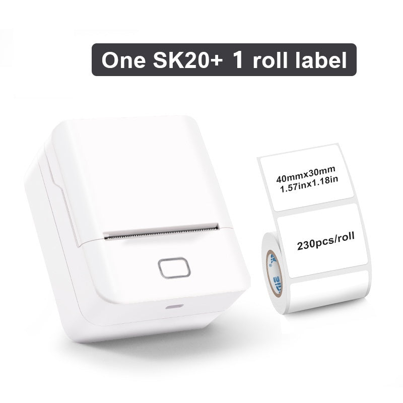 SK20 Portable Thermal Printer with 1 Roll of White Label（NZ Local Shippment）
