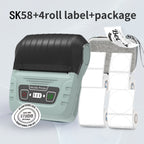 SK58 Portable Thermal Printer with 4 Rolls of White Labels and 1 Bag(EU Local Shippment)
