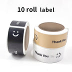 10-roll Pack of Smiley Thank-you Stickers(US Local Shippment)