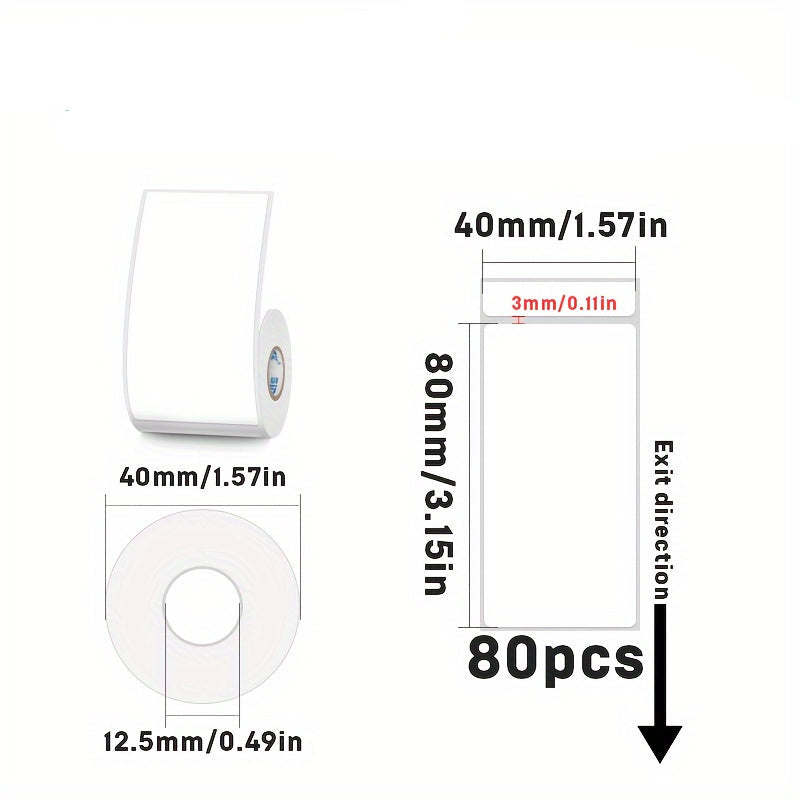 Rectangular white thermal label for SK/58/SK20/SK35/SK45/SK27