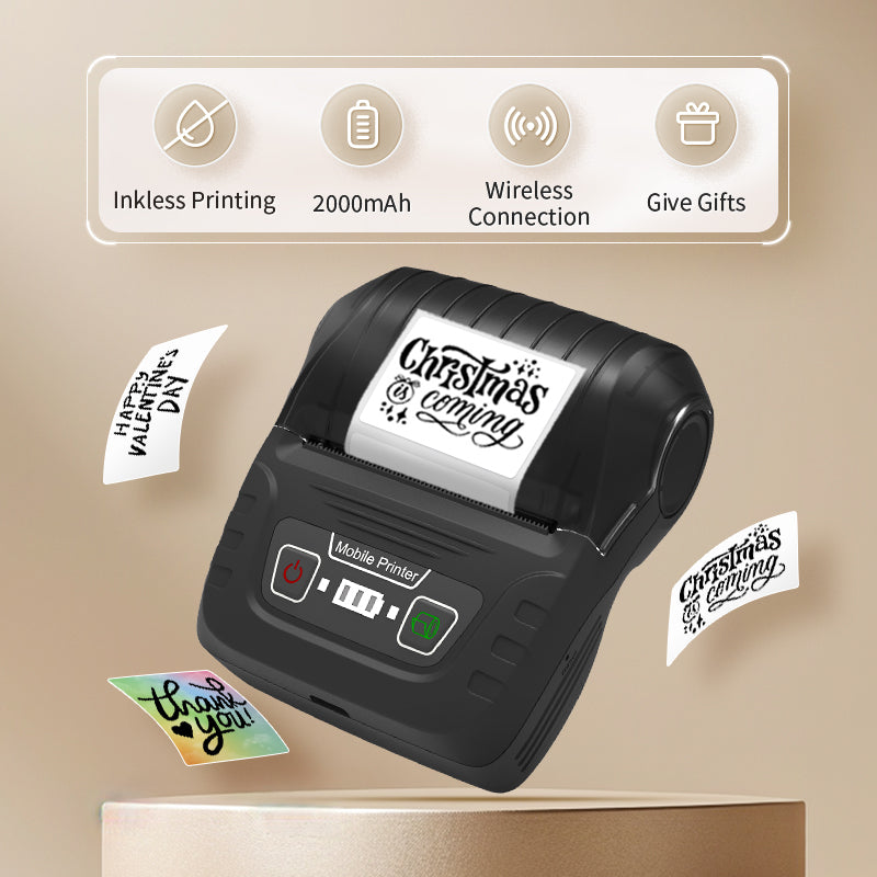 SK58 Portable Thermal Printer with 2 Rolls of White Label(Australia Local Shippment)