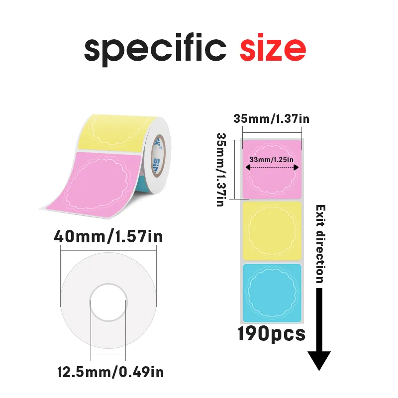 2 Types Round 30mm Thermal Label 3 Rolls Set For SK58/SK20/SK35/SK45/SK27