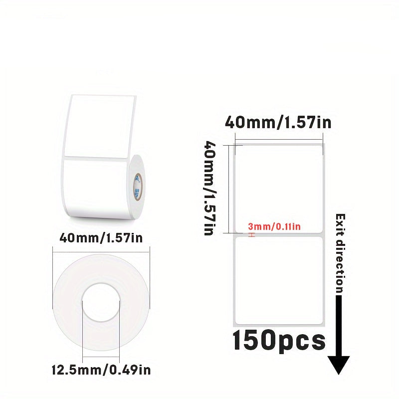 Rectangular white thermal label for SK/58/SK20/SK35/SK45/SK27