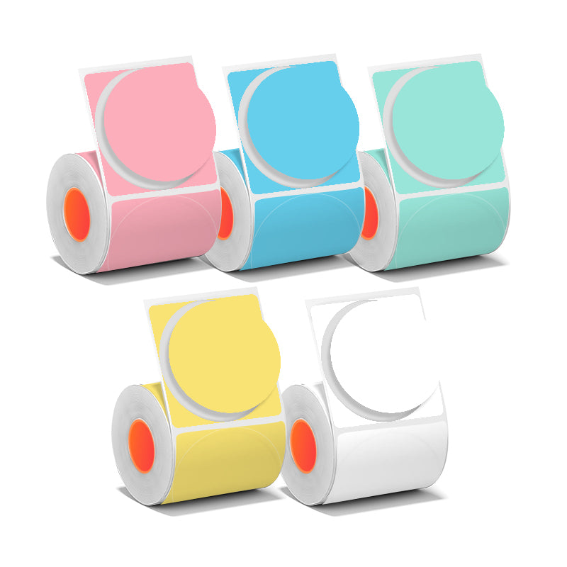 5 Rolls Round Color Thermal Labels, 50×50mm, Compatible with Portable Label Makers(NZ Local Shipment）
