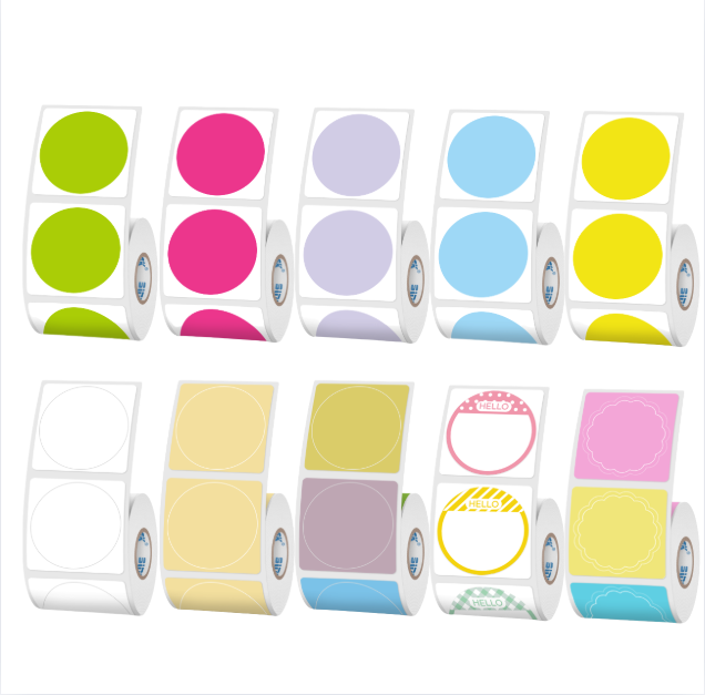 10-Roll Set of Colored Round Thermal Label(UK Local Shippment)