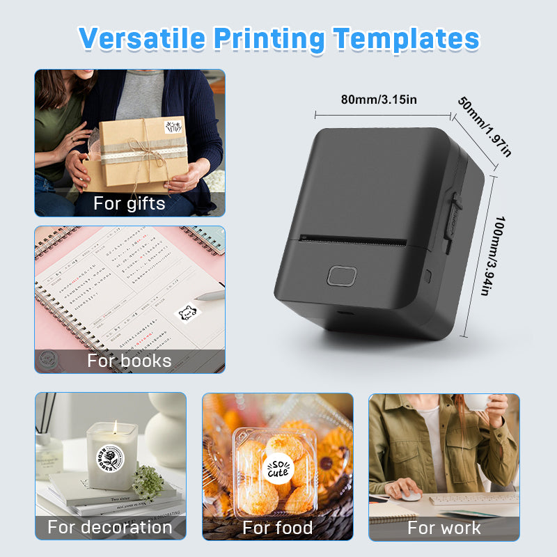 SK20 Mini Thermal Printer with 3 Rolls of Laser PET thermal label (Australia Local Shippment)