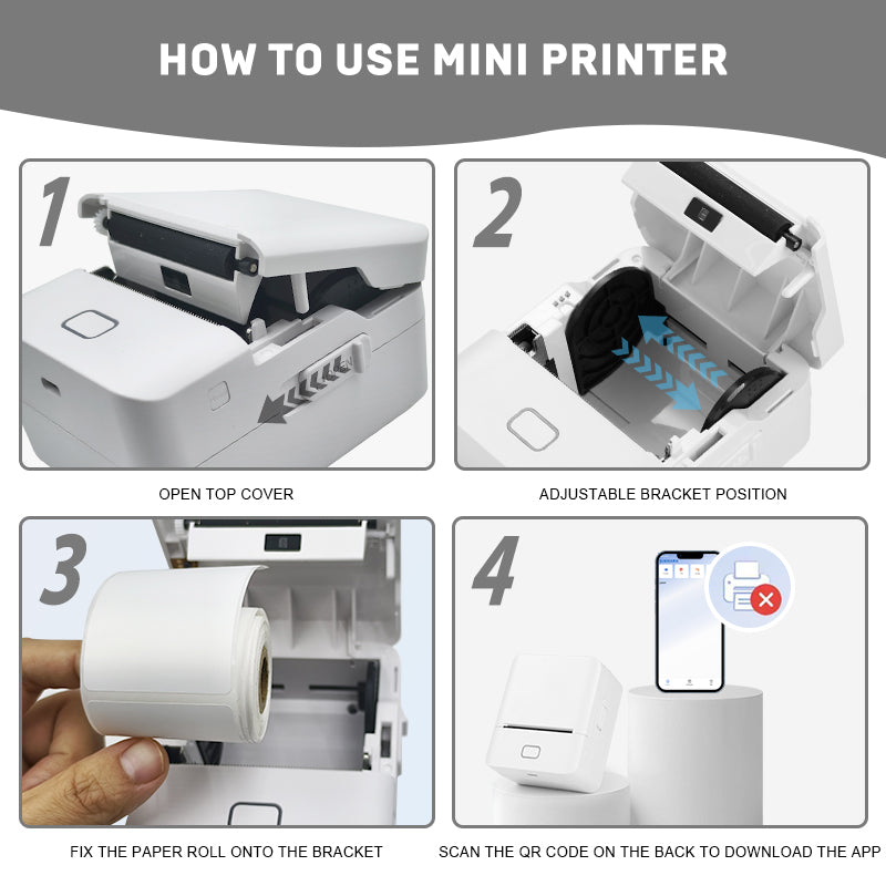 SK20 Mini Thermal Printer with 1 Roll of white Thermal Label (Australia Local Shippment）