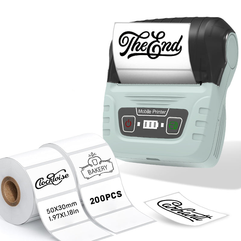 SK58 Portable Thermal Printer with 2 Rolls of White Label(Australia Local Shippment)