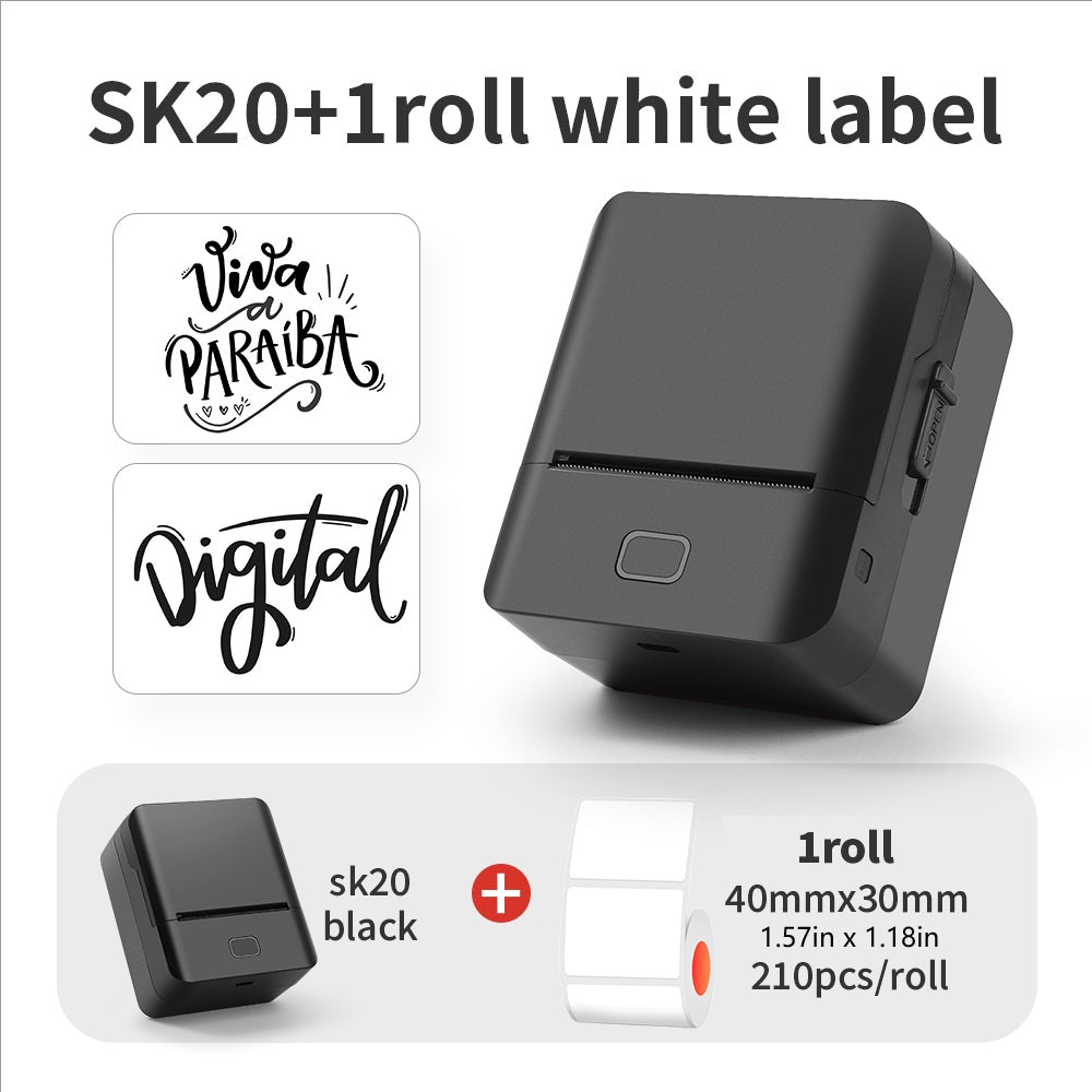 SK20 Mini Thermal Printer with 1 roll of White Label(US Local Shippment)