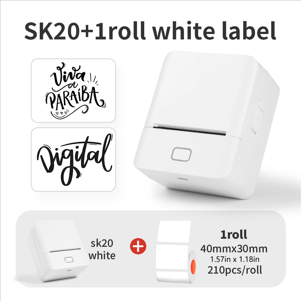 SK20 Mini Thermal Printer with 1 roll of White Label(US Local Shippment)
